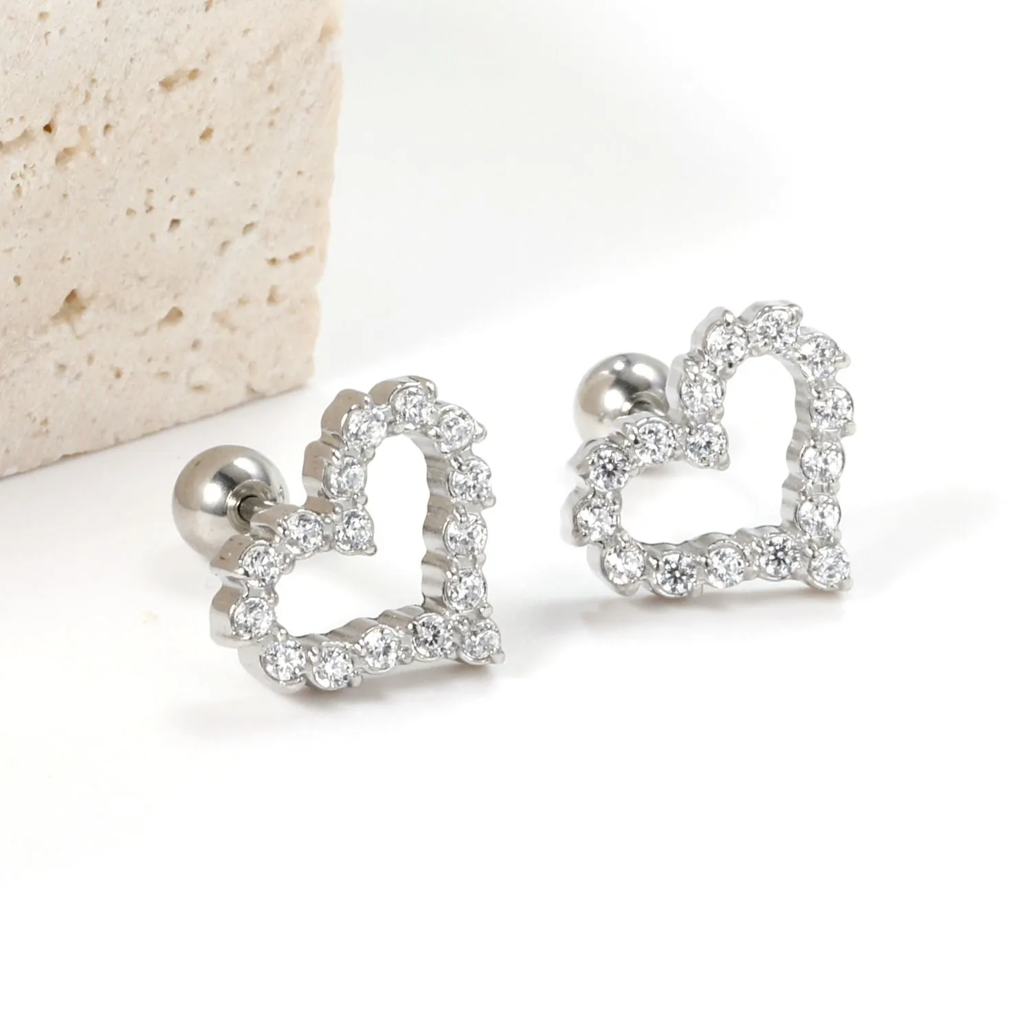 Heart Earrings Silver